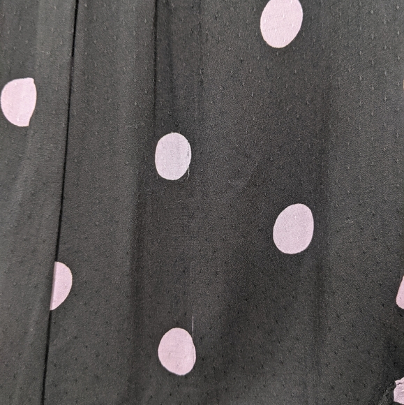 Paige Black Crop Tie Blouse with Purple Polka Dots - Picture 9 of 9